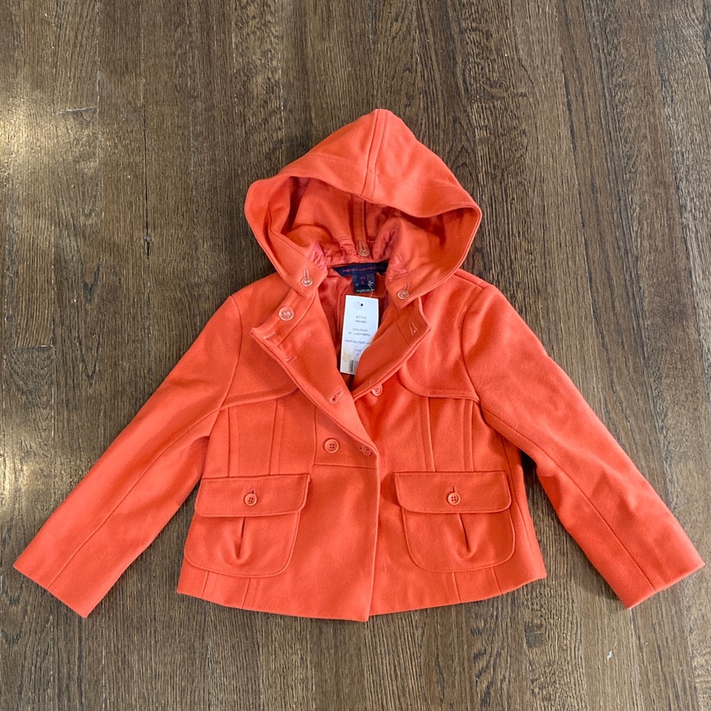 French Connection Kids Bright Orange Pea Coat